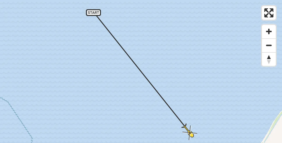 Routekaart van de vlucht: Ambulancehelikopter naar Harlingen