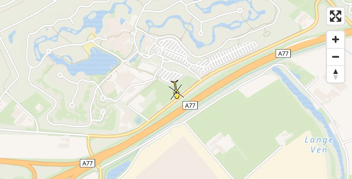 Routekaart van de vlucht: Traumahelikopter naar Heijen