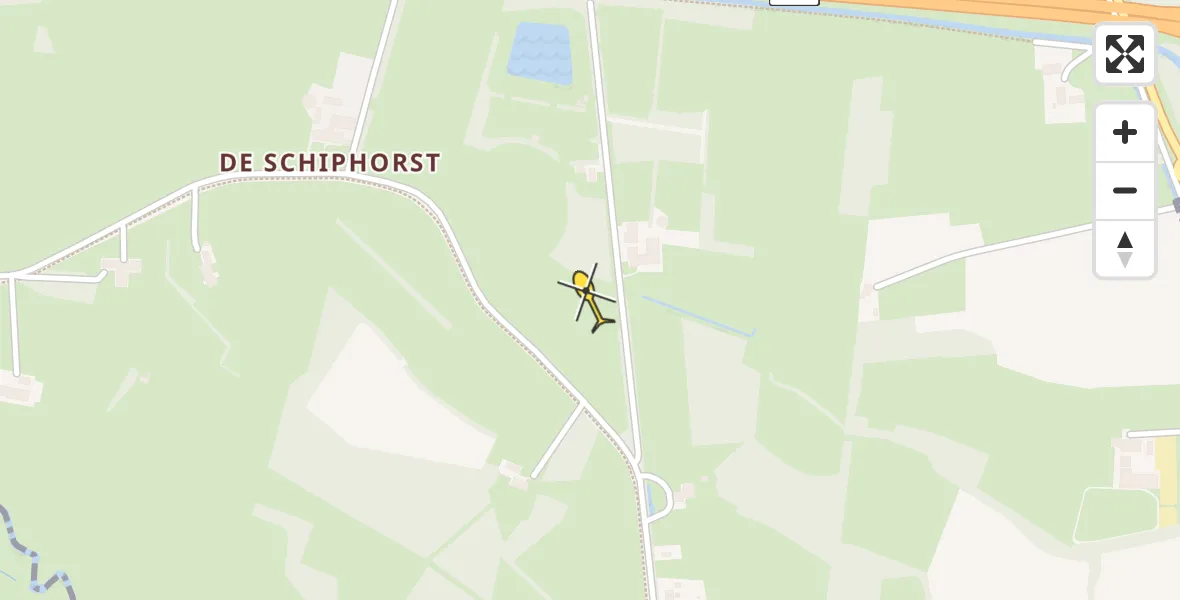 Routekaart van de vlucht: Traumahelikopter naar De Schiphorst