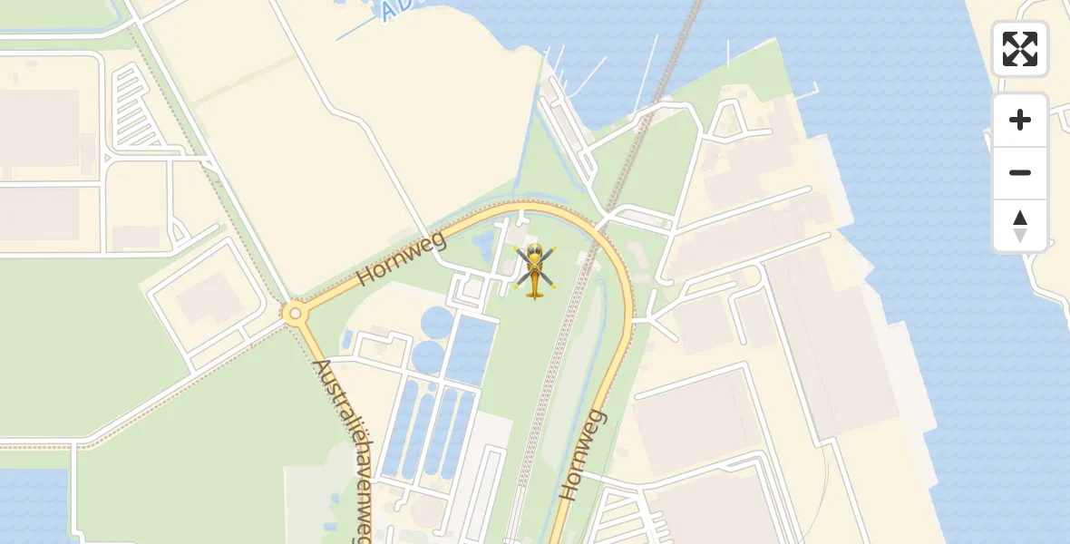 Routekaart van de vlucht: Traumahelikopter naar Amsterdam Heliport