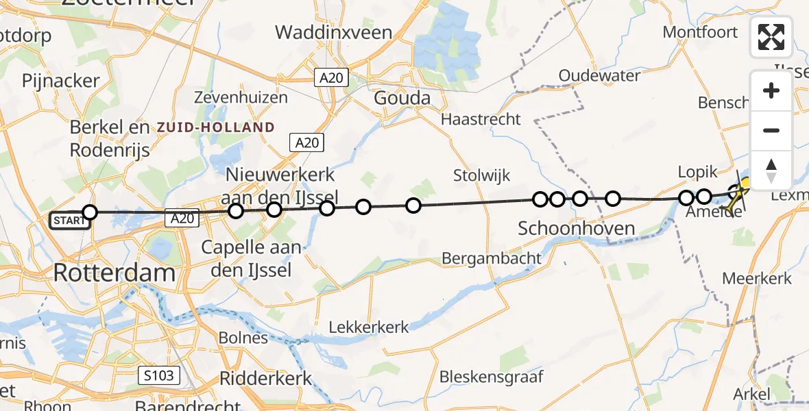 Routekaart van de vlucht: Lifeliner 2 naar Lexmond, Bovendijk