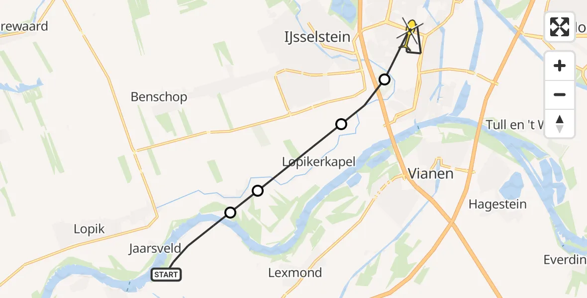 Routekaart van de vlucht: Lifeliner 2 naar Nieuwegein, Achthoven