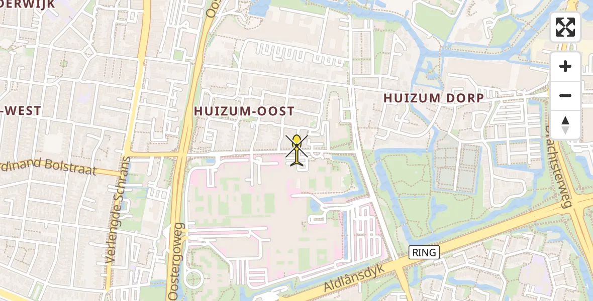 Routekaart van de vlucht: Ambulancehelikopter naar Leeuwarden