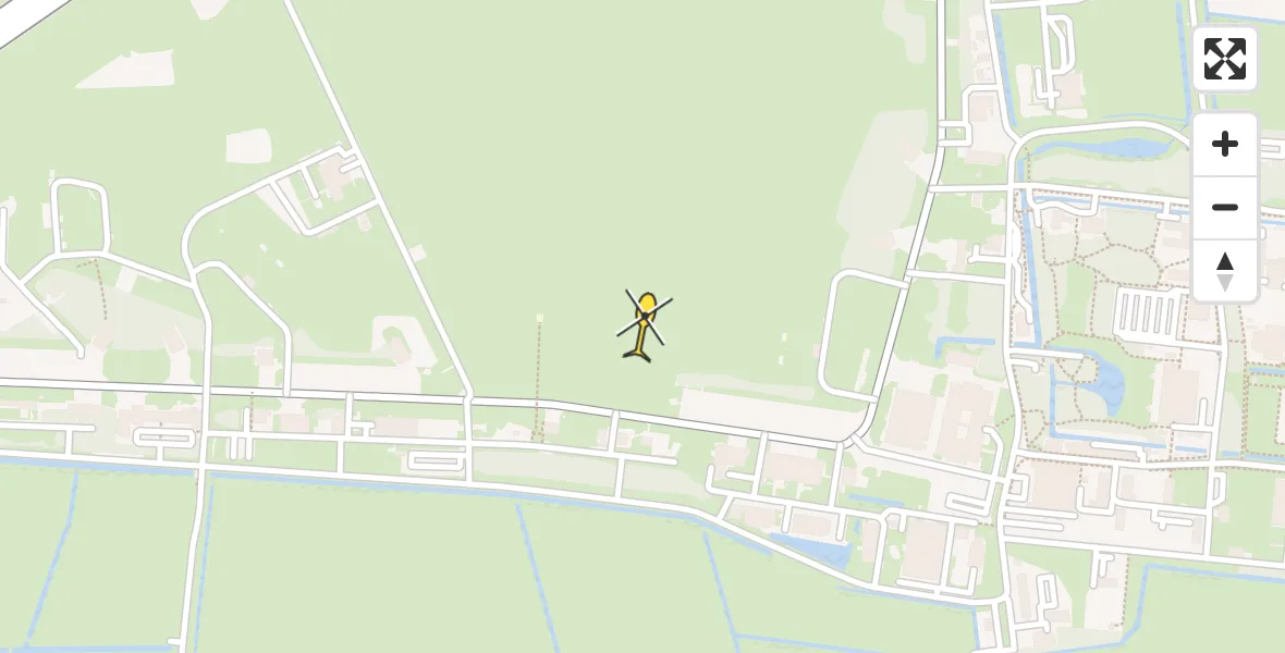 Vluchtroute Ambulancehelikopter van Vliegbasis Leeuwarden naar Vliegbasis Leeuwarden