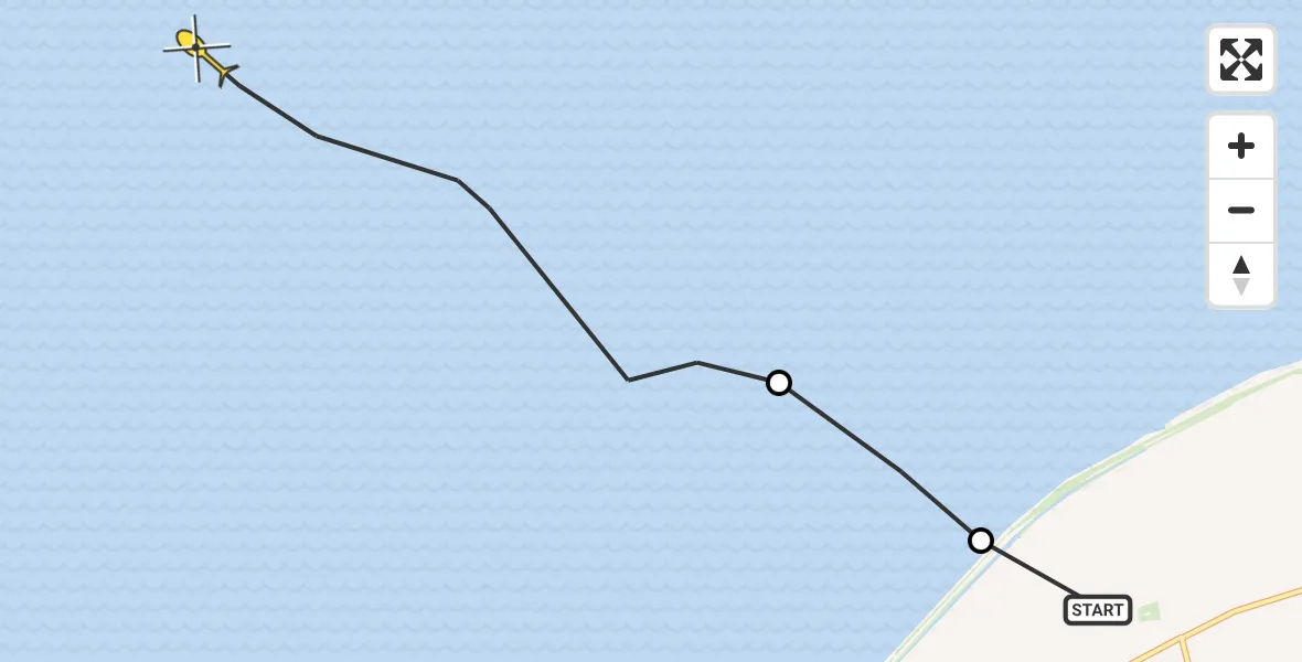 Routekaart van de vlucht: Ambulanceheli naar Oosterend, Sedyk