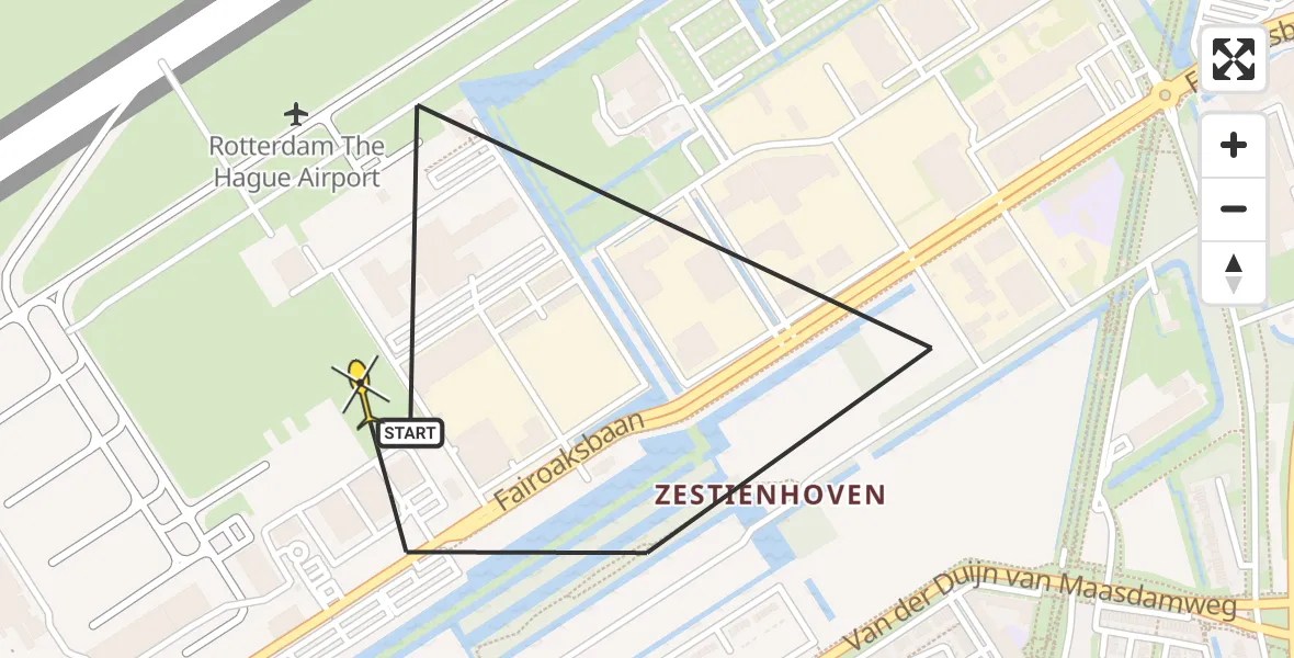 Routekaart van de vlucht: Lifeliner 2 naar Rotterdam The Hague Airport, Gilze-Rijenstraat