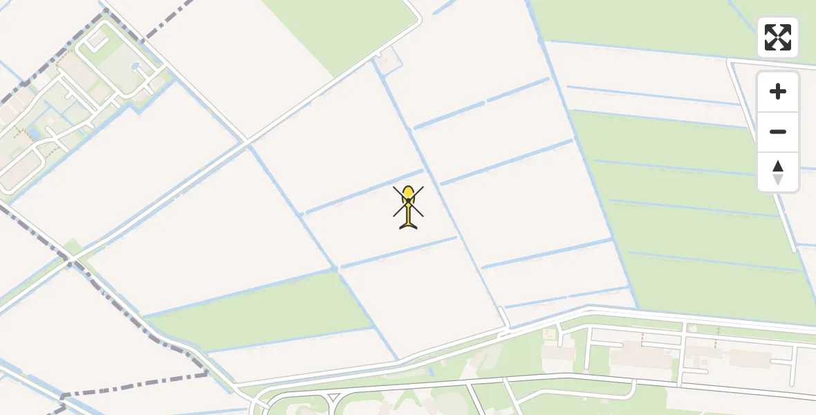 Vluchtroute Ambulancehelikopter van Vliegbasis Leeuwarden naar Vliegbasis Leeuwarden