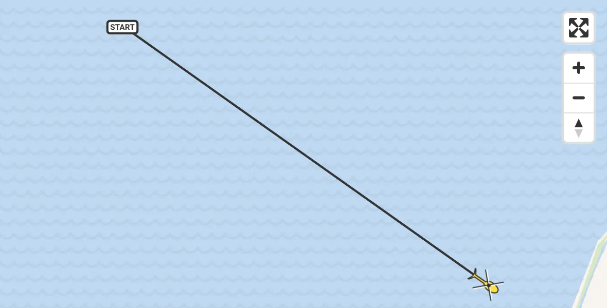 Routekaart van de vlucht: Ambulanceheli naar Oosterend