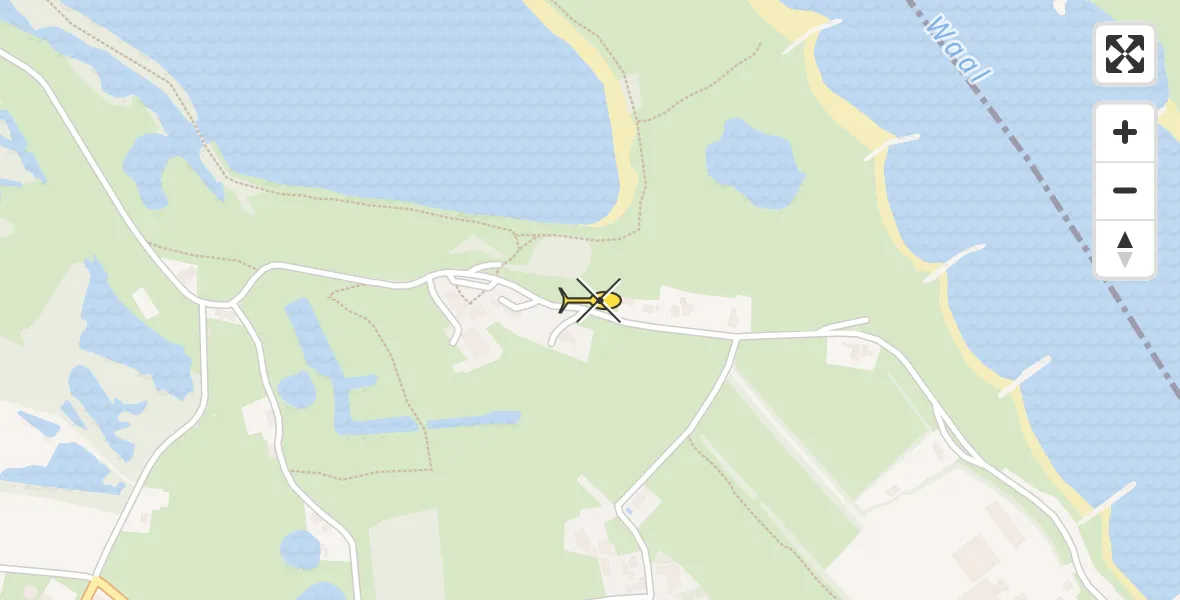 Routekaart van de vlucht: Traumahelikopter naar Ooij