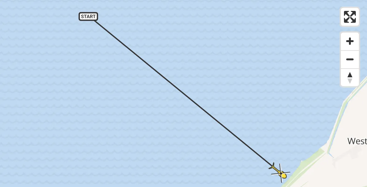 Routekaart van de vlucht: Ambulancehelikopter naar St.-Annaparochie, Sedyk