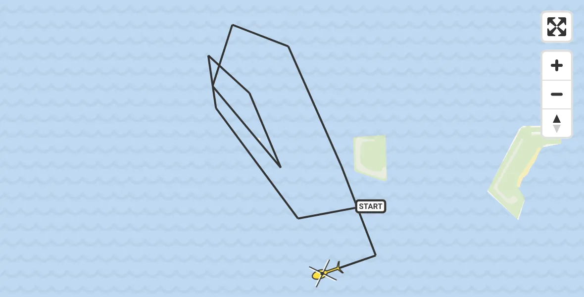 Routekaart van de vlucht: Kustwachthelikopter naar Bruinisse, Mosselbanken West