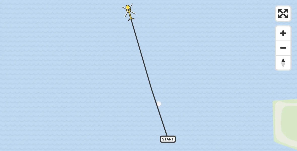 Routekaart van de vlucht: Kustwachthelikopter naar Bruinisse, Mosselbanken West