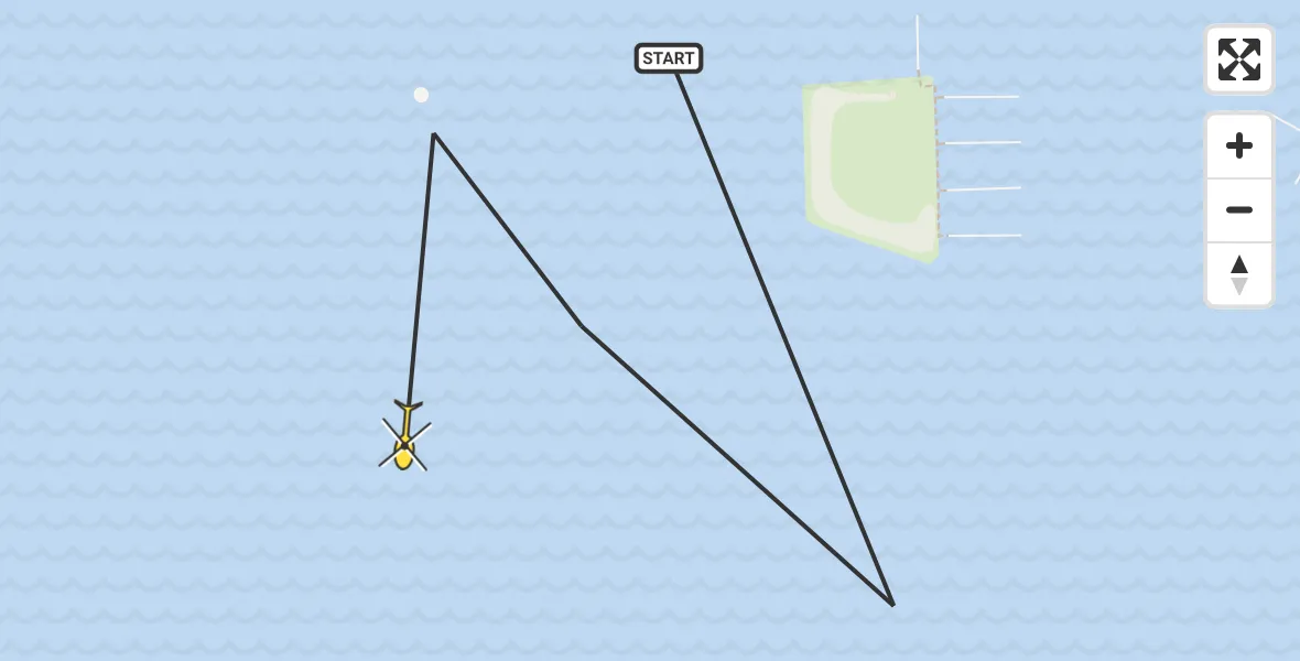 Routekaart van de vlucht: Kustwachthelikopter naar Bruinisse, Mosselbanken West