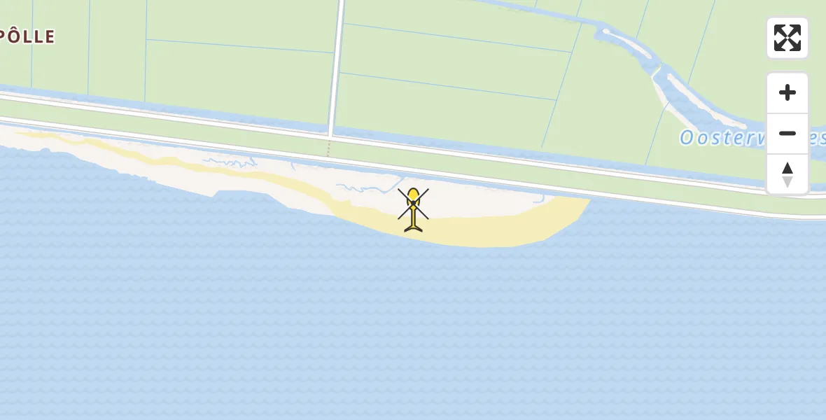 Routekaart van de vlucht: Ambulancehelikopter naar Ballum