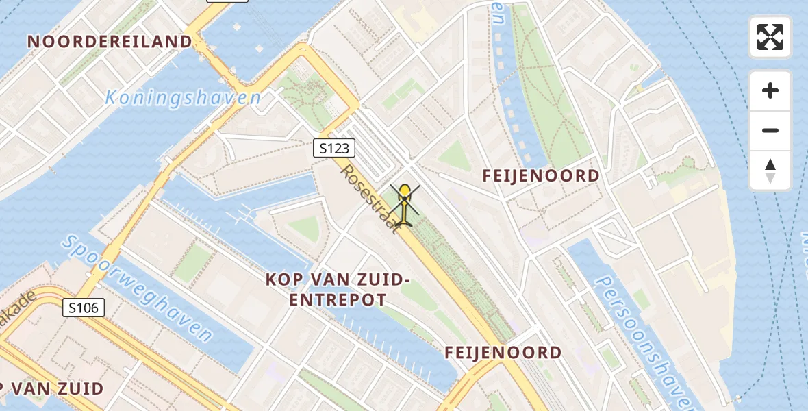 Routekaart van de vlucht: Lifeliner 2 naar Rotterdam