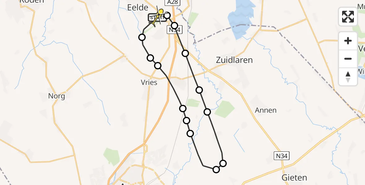 Routekaart van de vlucht: Lifeliner 4 naar Groningen Airport Eelde, Machlaan