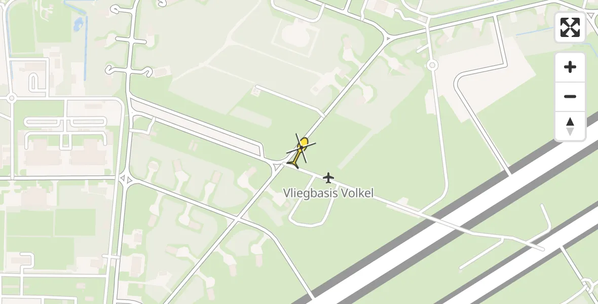 Routekaart van de vlucht: Lifeliner 3 naar Vliegbasis Volkel