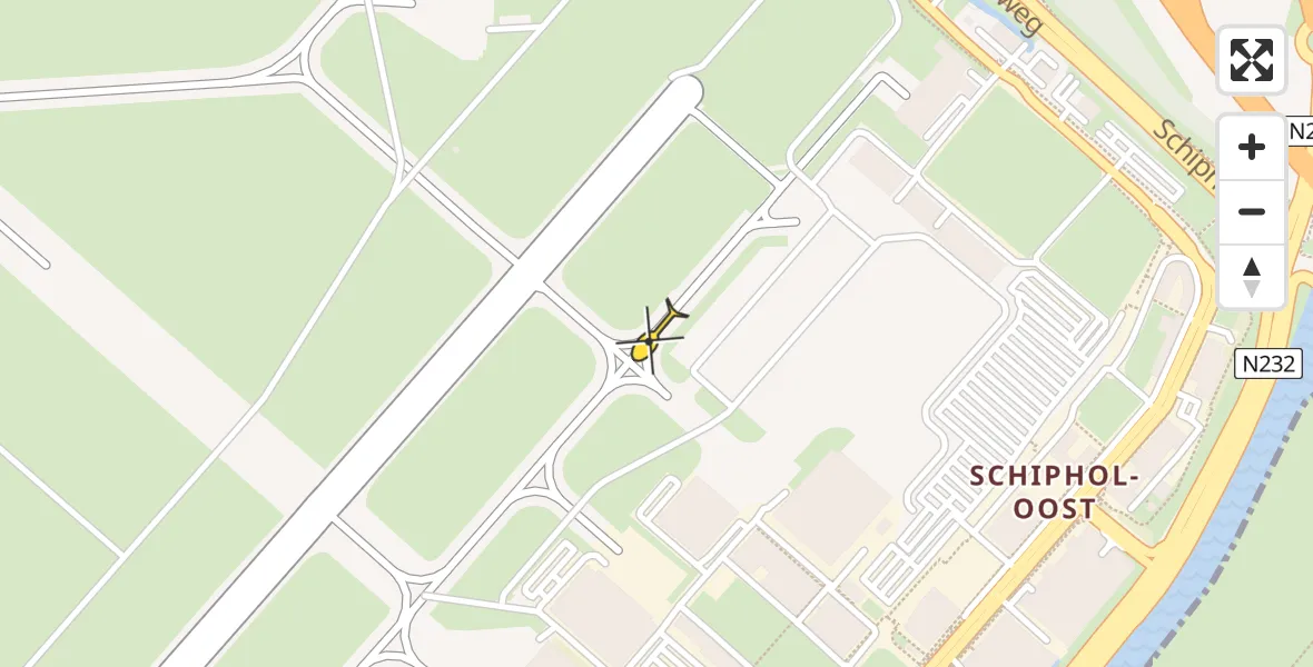 Vluchtroute Politiehelikopter van Schiphol naar Schiphol