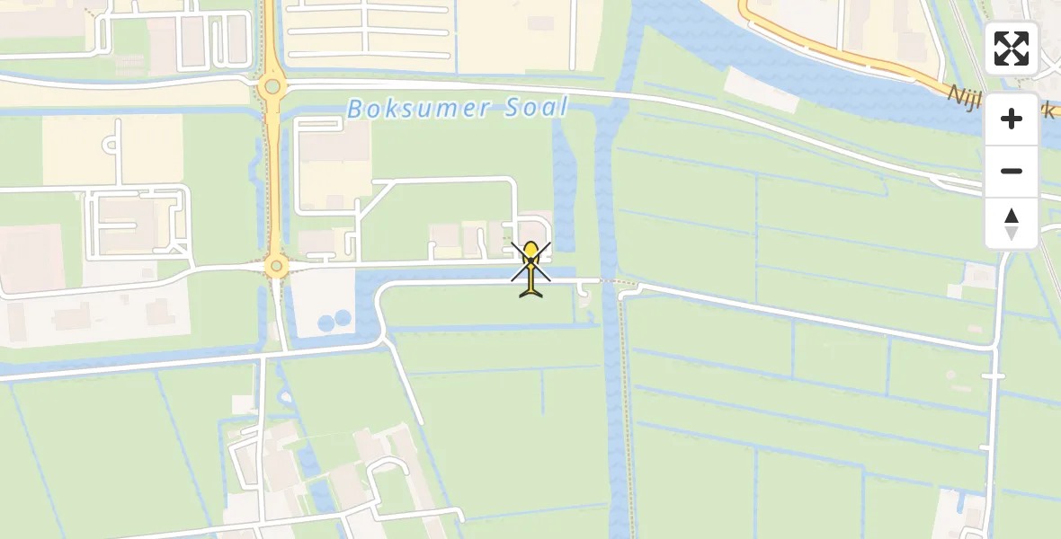 Vluchtroute Ambulancehelikopter van Leeuwarden naar Leeuwarden