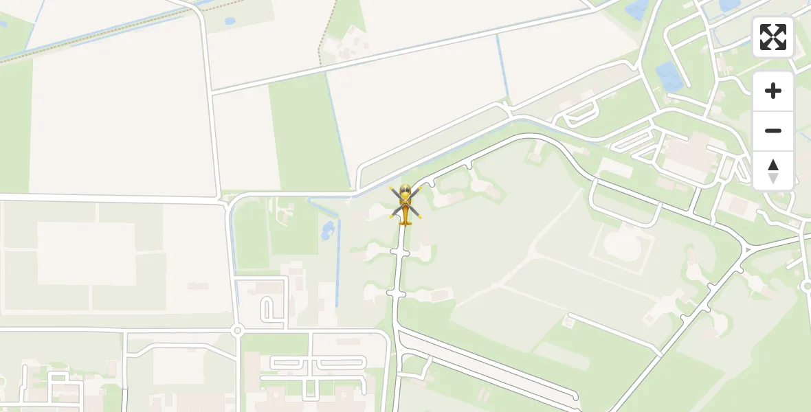 Vluchtroute Traumahelikopter van Vliegbasis Volkel naar Vliegbasis Volkel