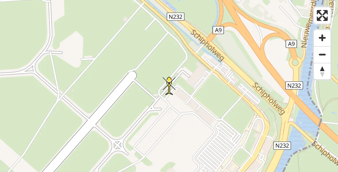 Vluchtroute Politiehelikopter van Schiphol naar Schiphol