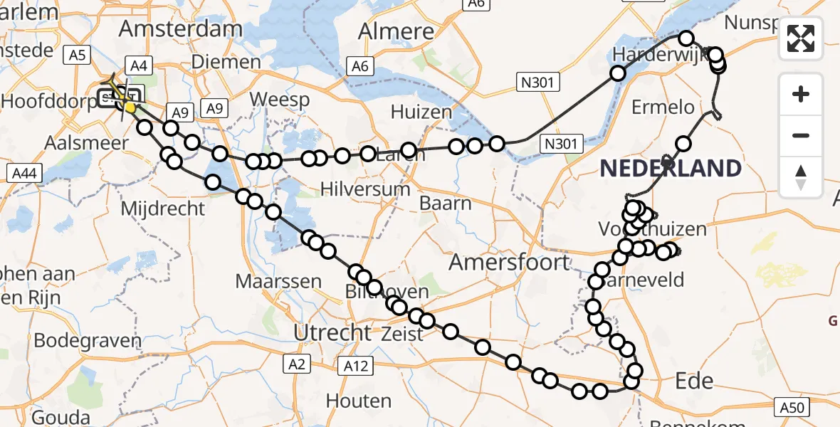 Routekaart van de vlucht: Politieheli naar Schiphol, Kleine Bospad