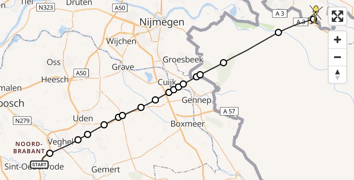 Routekaart van de vlucht: Lifeliner 3 naar Gendringen, Zonnepark