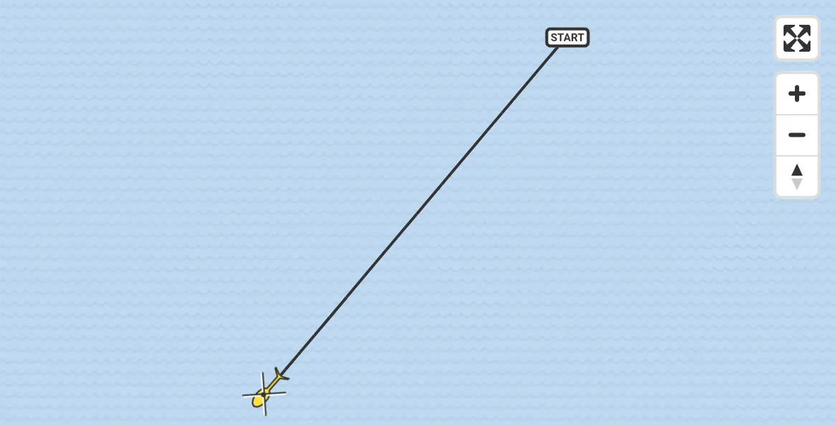 Routekaart van de vlucht: Kustwachthelikopter naar 