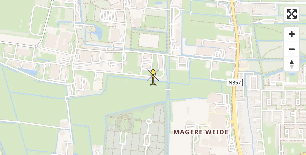 Routekaart van de vlucht: Ambulanceheli naar Vliegbasis Leeuwarden