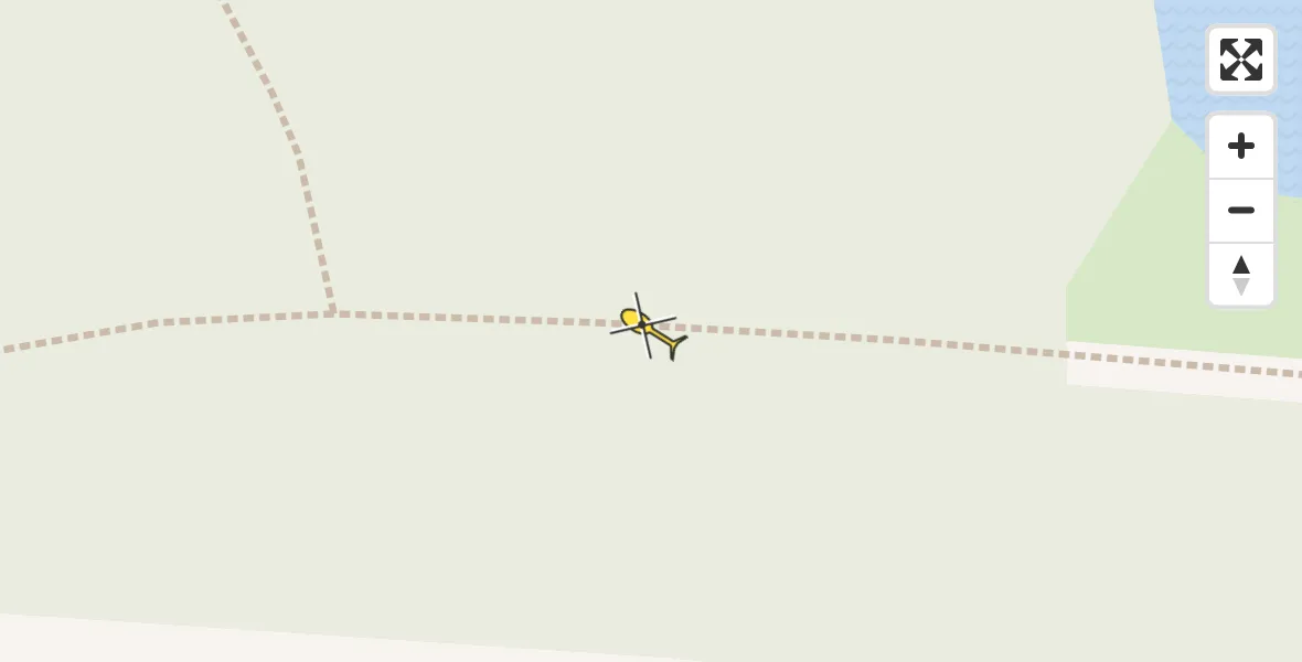 Vluchtroute Ambulancehelikopter van Vliegbasis Leeuwarden naar Vliegbasis Leeuwarden