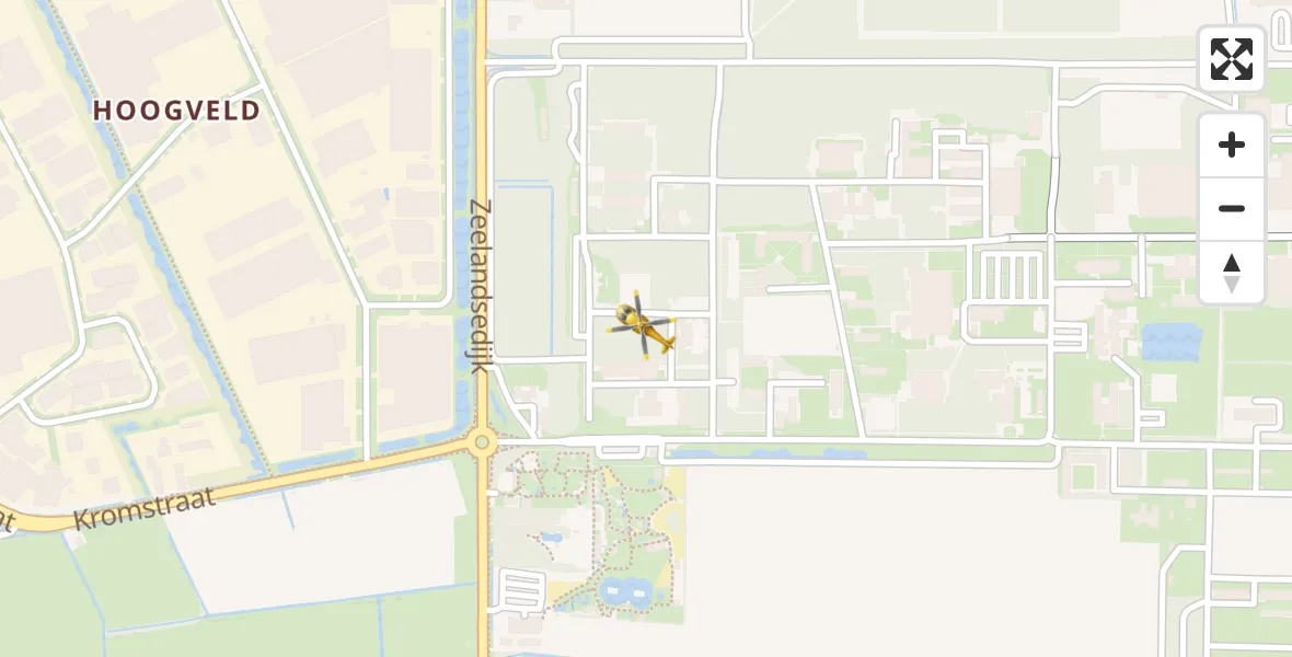 Vluchtroute Traumahelikopter van Vliegbasis Volkel naar Vliegbasis Volkel