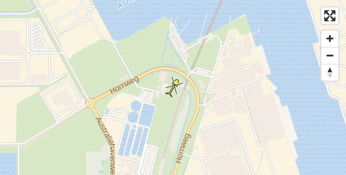 Routekaart van de vlucht: Traumaheli naar Amsterdam Heliport