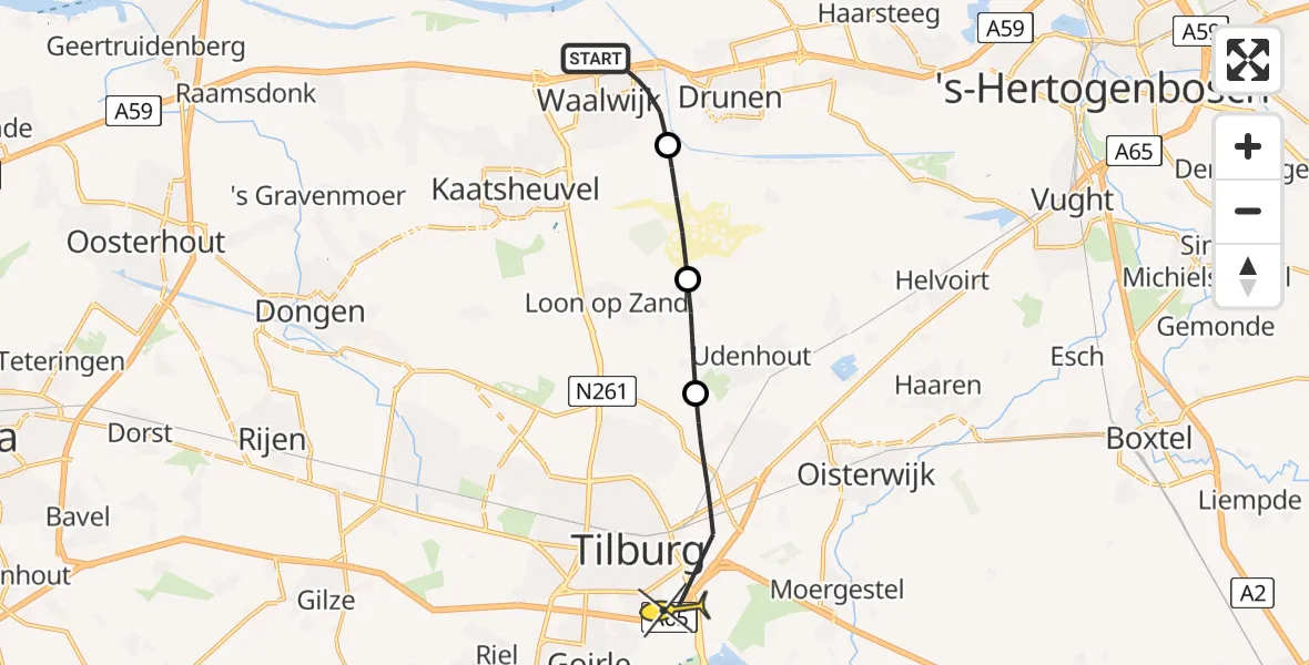 Routekaart van de vlucht: Lifeliner 3 naar Tilburg, Balade