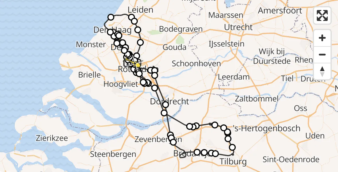 Routekaart van de vlucht: Politieheli naar Rotterdam The Hague Airport, Kastrupbaan