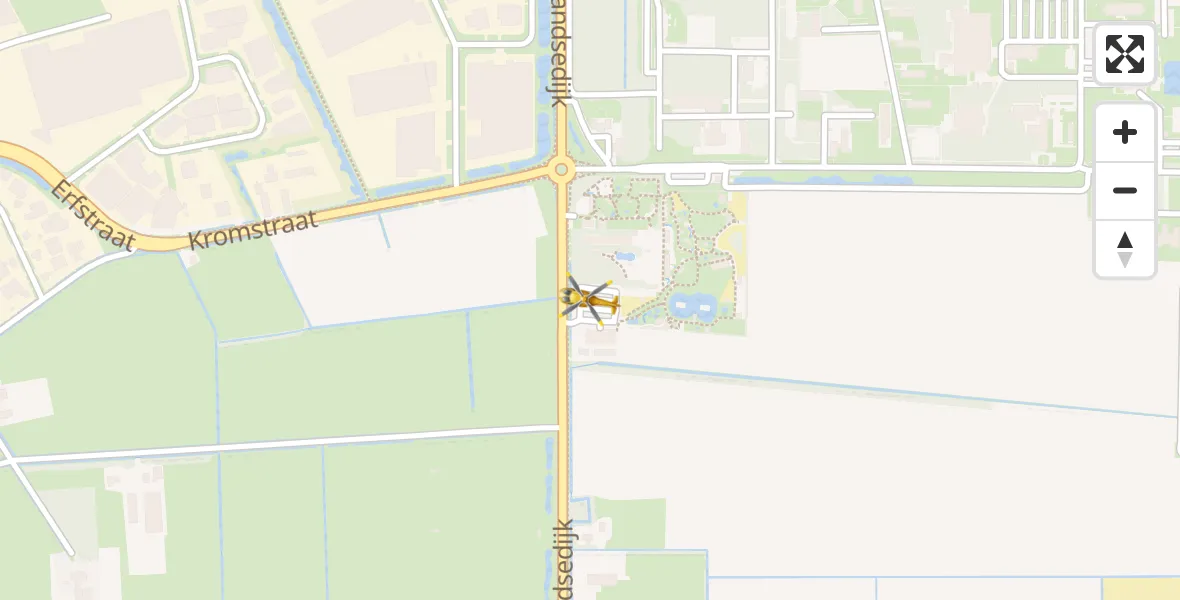 Vluchtroute Traumahelikopter van Vliegbasis Volkel naar Vliegbasis Volkel
