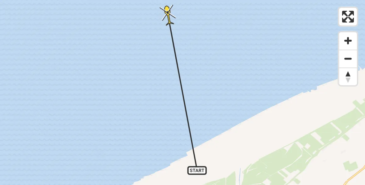 Routekaart van de vlucht: Ambulancehelikopter naar Marrum, Dantziggat