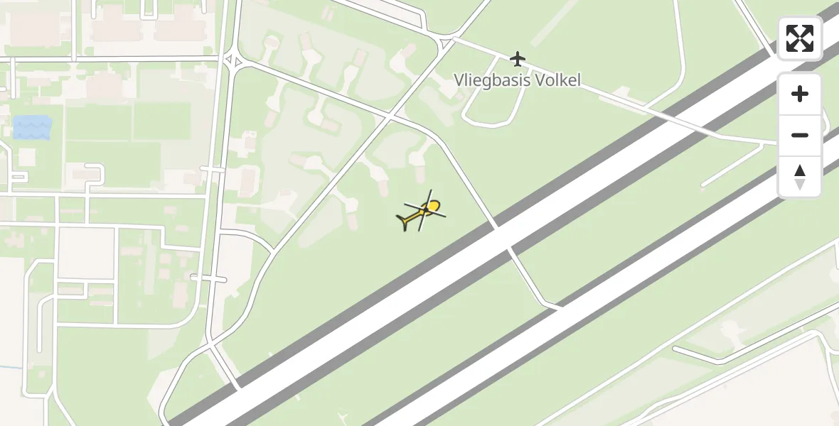Routekaart van de vlucht: Traumaheli naar Vliegbasis Volkel