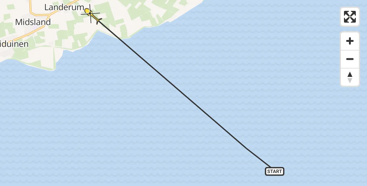 Routekaart van de vlucht: Ambulancehelikopter naar Formerum, Witzandpad