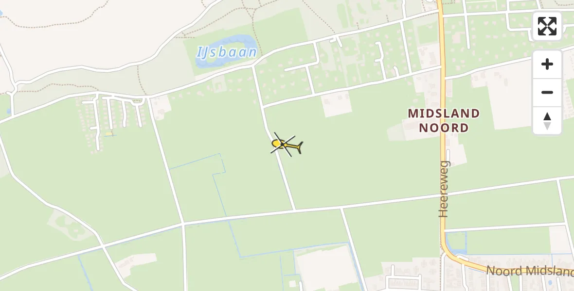 Routekaart van de vlucht: Ambulancehelikopter naar Midsland