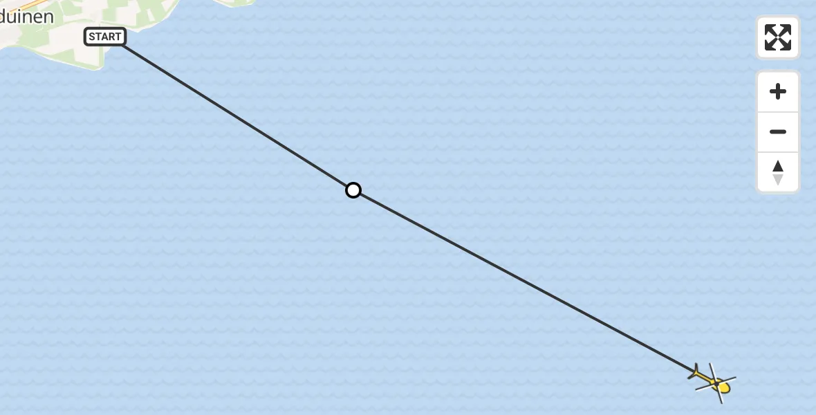 Routekaart van de vlucht: Ambulancehelikopter naar Oosterend