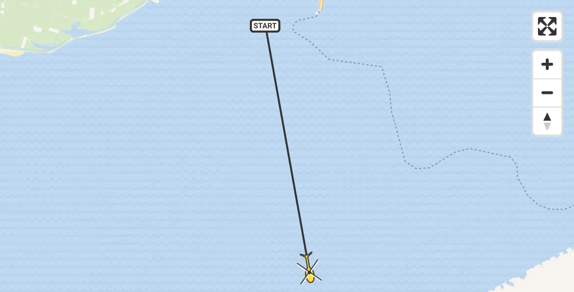 Routekaart van de vlucht: Ambulancehelikopter naar Ferwert