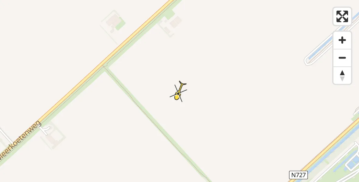 Routekaart van de vlucht: Ambulancehelikopter naar Lelystad