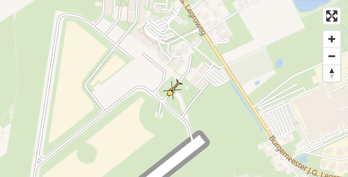 Routekaart van de vlucht: Traumaheli naar Groningen Airport Eelde