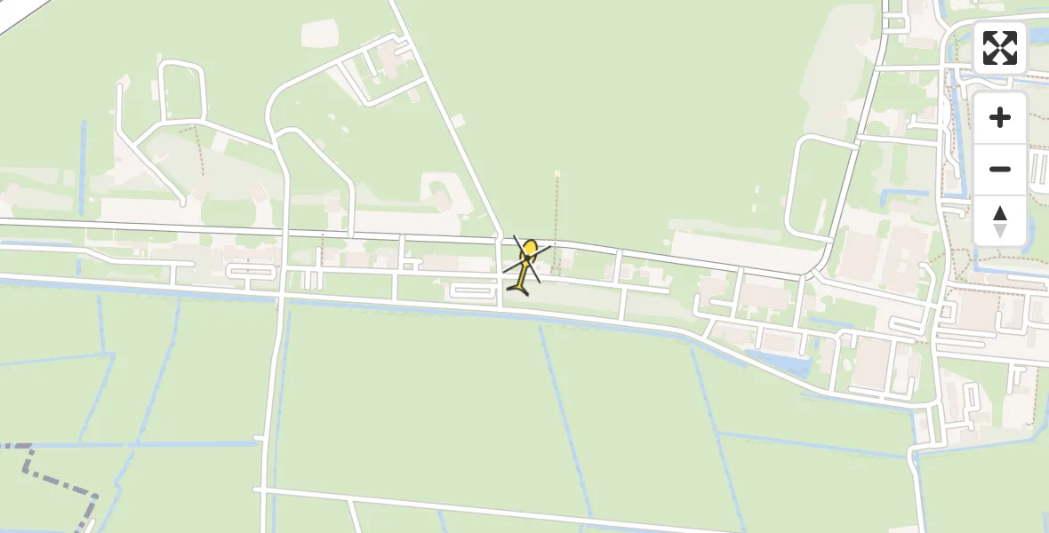 Vluchtroute Ambulancehelikopter van Vliegbasis Leeuwarden naar Vliegbasis Leeuwarden