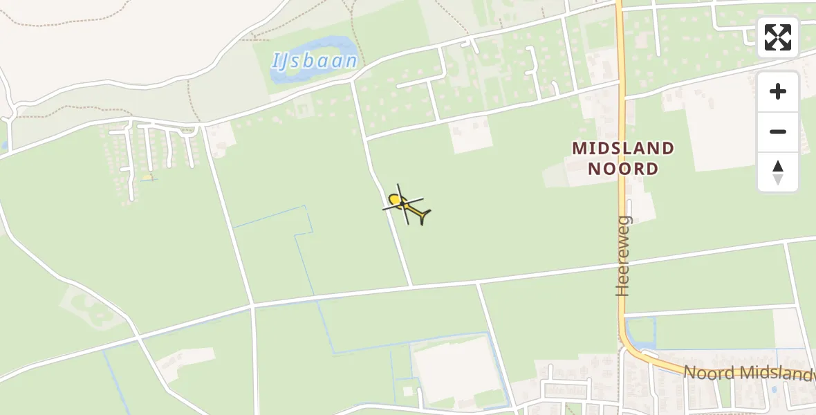 Routekaart van de vlucht: Ambulancehelikopter naar Midsland