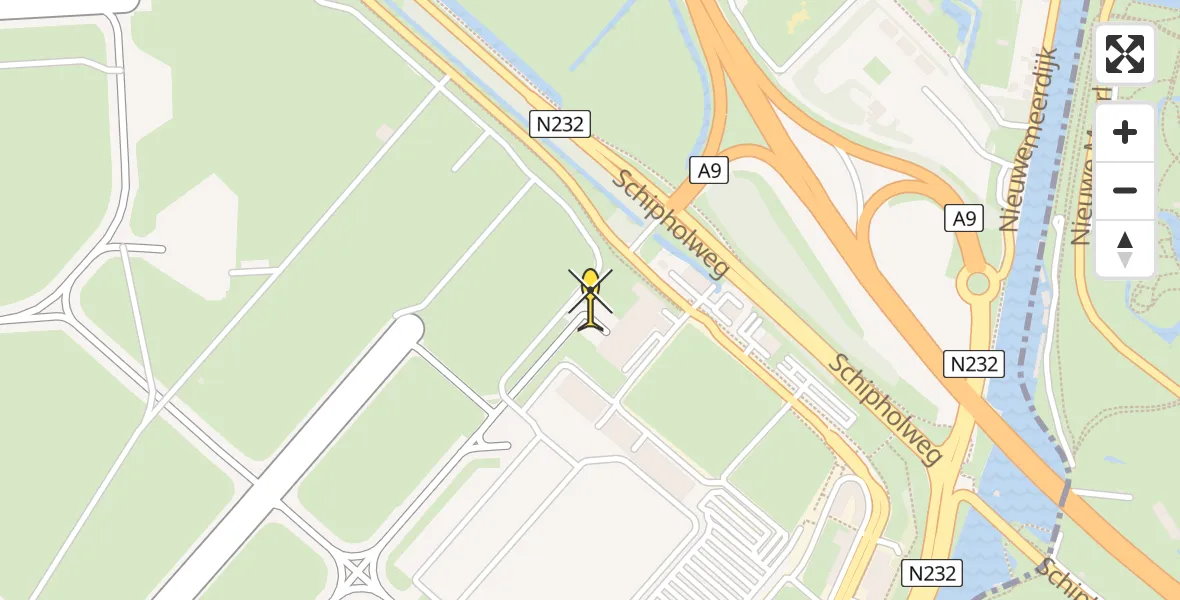 Vluchtroute Politiehelikopter van Schiphol naar Schiphol