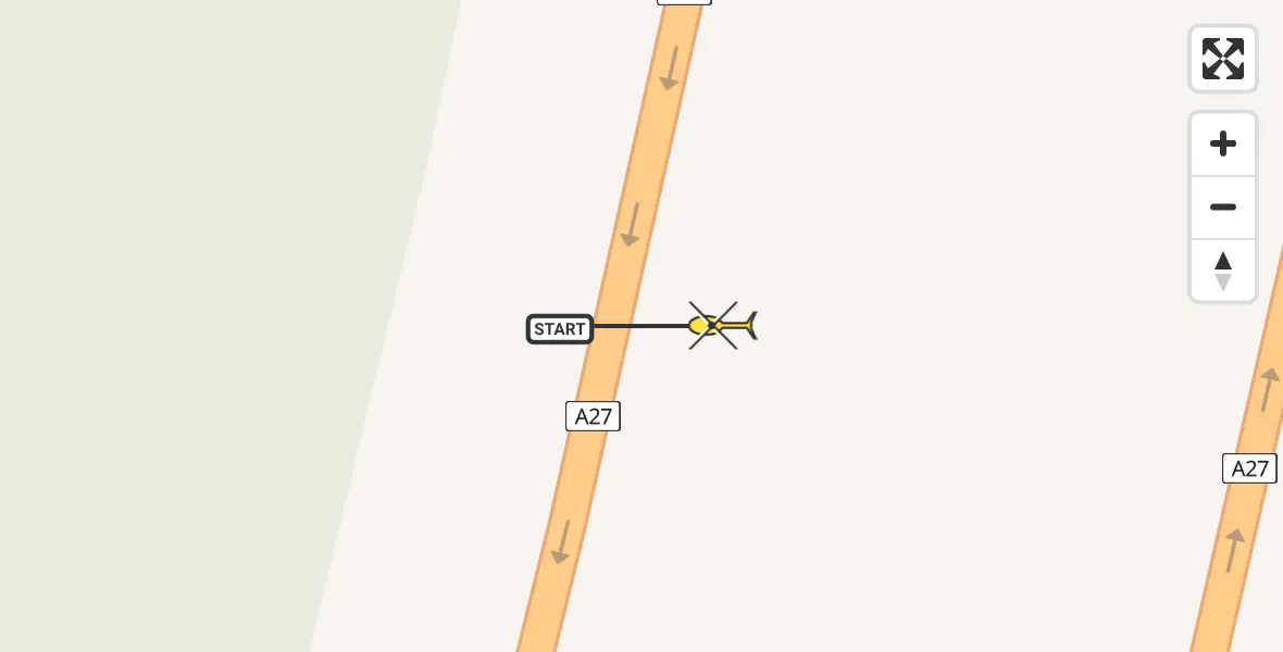 Routekaart van de vlucht: Traumahelikopter naar Hilversum, Weg van 's-Graveland naar De Vuursche