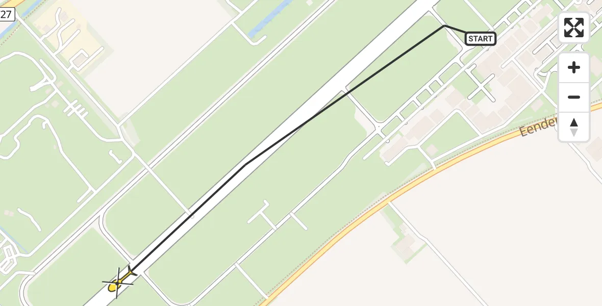 Routekaart van de vlucht: Traumaheli naar Lelystad, Eendenweg