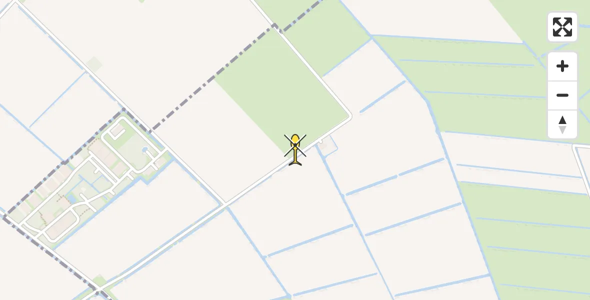 Vluchtroute Ambulancehelikopter van Vliegbasis Leeuwarden naar Vliegbasis Leeuwarden