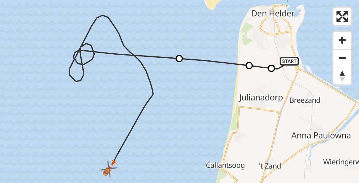 Vluchtroute Kustwachthelikopter Vliegveld De Kooy - , 28 mei 2024, 07:38